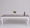 Masa dining cu picioare curbate 210x90x78cm de la Rustic Butique PS383 - Culoare Top_P037 - Culoare Corp_P030++P004A - TRIPLU COLOR