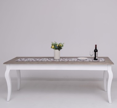 Masa dining cu picioare curbate 210x90x78cm de la Rustic Butique PS383 - Culoare Top_P037 - Culoare Corp_P030++P004A - TRIPLU COLOR