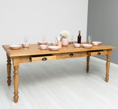 Masa dining 210x90cm, blat stejar de la Rustic Butique PS45 - Culoare_P001 - CERUIT