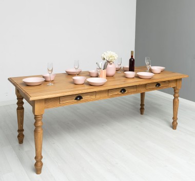 Masa dining 210x90cm, blat stejar de la Rustic Butique PS45 - Culoare_P001 - CERUIT