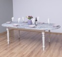Masa ovala extensibila 180/220cm de la Rustic Butique PS524 - Culoare Top_P065 - Culoare Corp_P015A - DUBLU COLOR