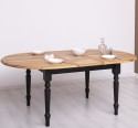Masa ovala extensibila 160/200cm, blat stejar de la Rustic Butique PS524 - Culoare Top_P061 - Culoare Corp_P003 - DUBLU COLOR