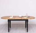 Masa ovala extensibila 160/200cm, blat stejar de la Rustic Butique PS524 - Culoare Top_P061 - Culoare Corp_P003 - DUBLU COLOR