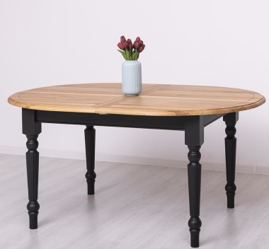 Masa ovala extensibila 160/200cm, blat stejar de la Rustic Butique PS524 - Culoare Top_P061 - Culoare Corp_P003 - DUBLU COLOR