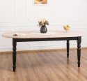 Masa ovala extensibila 210/250cm, blat stejar de la Rustic Butique PS524 - Top Culoare_Brut - Corp Culoare_P003 - DUBLU COLOR