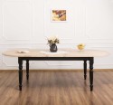 Masa ovala extensibila 210/250cm, blat stejar de la Rustic Butique PS524 - Top Culoare_Brut - Corp Culoare_P003 - DUBLU COLOR