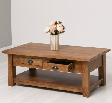 Masa cafea cu 2 sertare 120x65x45cm de la Rustic Butique PS131 - Culoare_P084 - LACUIT & VOPSIT