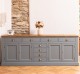 Bufet bucatarie 4 usi 8 sertare bas, blat stejar de la Rustic Butique PS404BAS - Culoare Top_P064 - Culoare Corp_P042 - DUBLU COLOR