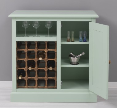 Mobilier mic pentru bar cu suport sticle de la Rustic Butique PS579 - Culoare Ext._P092 - Culoare Int._P001 - DUBLU COLOR