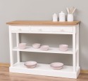 Consola cu 3 sertare si 1 polita, blat stejar de la Rustic Butique PS513 - Culoare TopP089 - Culoare Corp_P039 - DUBLU COLOR