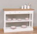 Consola cu 3 sertare si 1 polita, blat stejar de la Rustic Butique PS513 - Culoare TopP089 - Culoare Corp_P039 - DUBLU COLOR