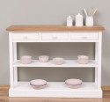 Consola cu 3 sertare si 1 polita, blat stejar de la Rustic Butique PS513 - Culoare TopP089 - Culoare Corp_P039 - DUBLU COLOR