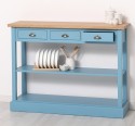 Consola cu 3 sertare si 1 polita, blat stejar de la Rustic Butique PS513 - Culoare Top_P061 - Culoare Corp_P053 - DUBLU COLOR