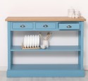 Consola cu 3 sertare si 1 polita, blat stejar de la Rustic Butique PS513 - Culoare Top_P061 - Culoare Corp_P053 - DUBLU COLOR