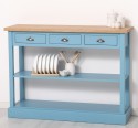 Consola cu 3 sertare si 1 polita, blat stejar de la Rustic Butique PS513 - Culoare Top_P061 - Culoare Corp_P053 - DUBLU COLOR