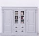 Biblioteca cu 2 usi + 2 usi sticla si 2 sertare, Colectia Directoire de la Rustic Butique PS437 - Culoare_P010A - VOPSIT ANTICHIZAT