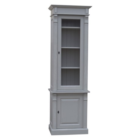 Vitrina ingusta cu 1 usa BAS + 1 usa sticla SUP, Colectia Directoire de la Rustic Butique PS68BAS + PS68SUP - Culoare_P030A - VOPSIT ANTICHIZAT