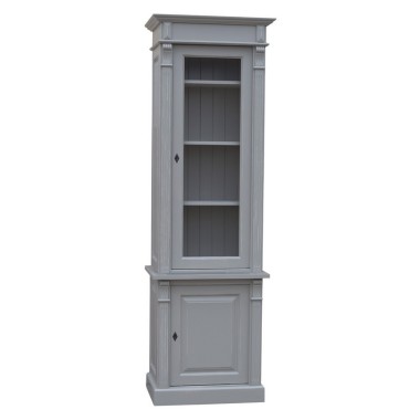 Vitrina ingusta cu 1 usa BAS + 1 usa sticla SUP, Colectia Directoire de la Rustic Butique PS68BAS + PS68SUP - Culoare_P030A - VOPSIT ANTICHIZAT