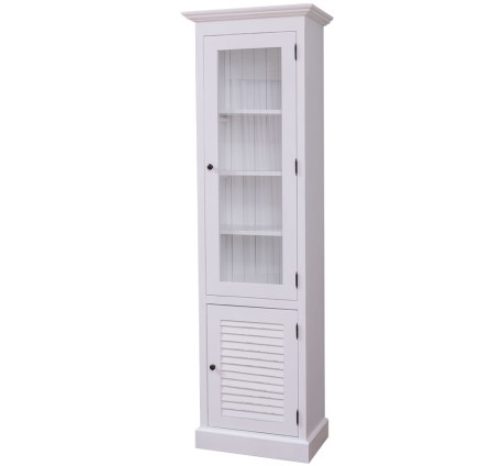 Vitrina ingusta, 1 usa + 1 usa sticla, Colectia Shutter de la Rustic Butique PS574 - Culoare_P030++P004A - 2 STRATURI DE CULORI ANTICHIZAT