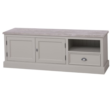 Comoda TV cu 2 usi, 1 sertar de la Rustic Butique PS101 - Culoare Top_P067 - Culoare Corp_P076 - DUBLU COLOR