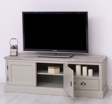 Comoda TV cu 2 usi, 1 sertar de la Rustic Butique PS101 - Culoare Top_P067 - Culoare Corp_P076 - DUBLU COLOR