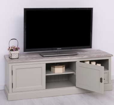Comoda TV cu 2 usi, 1 sertar de la Rustic Butique PS101 - Culoare Top_P067 - Culoare Corp_P076 - DUBLU COLOR