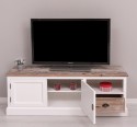Comoda TV cu 2 usi, 1 sertar de la Rustic Butique PS101 - Culoare Top_P071 - Culoare Corp_P004 - Culoare Sertare_P071 - DUBLU COLOR