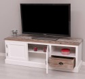 Comoda TV cu 2 usi, 1 sertar de la Rustic Butique PS101 - Culoare Top_P071 - Culoare Corp_P004 - Culoare Sertare_P071 - DUBLU COLOR