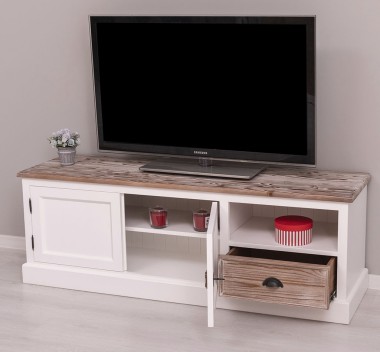 Comoda TV cu 2 usi, 1 sertar de la Rustic Butique PS101 - Culoare Top_P071 - Culoare Corp_P004 - Culoare Sertare_P071 - DUBLU COLOR