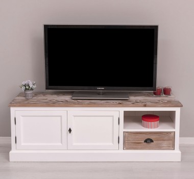 Comoda TV cu 2 usi, 1 sertar de la Rustic Butique PS101 - Culoare Top_P071 - Culoare Corp_P004 - Culoare Sertare_P071 - DUBLU COLOR