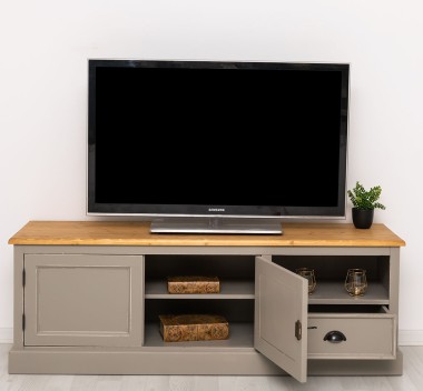 Comoda TV cu 2 usi, 1 sertar de la Rustic Butique PS101 - Culoare Top_P002 - Culoare Corp_P025++P030A - DUBLU COLOR