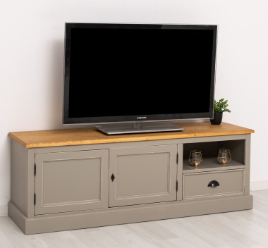 Comoda TV cu 2 usi, 1 sertar de la Rustic Butique PS101 - Culoare Top_P002 - Culoare Corp_P025++P030A - DUBLU COLOR