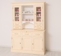 Bufet de bucatarie 3 usi, 3 sertare BAS + 2 usi, 4 sertare SUP, din stejar - Culoare Ext._P025 / Culoare Int._P004 - DUBLU COLOR de la Rustic Butique OUTOPS232BAS+SUP - Culoare Ext._P025 / Culoare Int._P004 - DUBLU COLOR