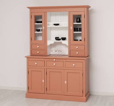 Bufet de bucatarie 3 usi, 3 sertare BAS + 2 usi, 4 sertare SUP, din stejar - Culoare Ext._P0112 / Culoare Int._P004 - DUBLU COLO de la Rustic Butique OUTOPS232BAS+SUP - Culoare Ext._P112 / Culoare Int._P004 - DUBLU COLOR