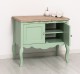 Mobilier de baie cu picioare curbate, doua usi cu blat stejar - Culoare Top_P063 - Culoare Corp_P092 - DUBLU COLOR de la Rustic Butique OUTPS711 - Culoare Top_P063 - Culoare Corp_P092 - DUBLU COLOR