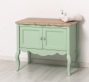 Mobilier de baie cu picioare curbate, doua usi cu blat stejar - Culoare Top_P063 - Culoare Corp_P092 - DUBLU COLOR de la Rustic Butique OUTPS711 - Culoare Top_P063 - Culoare Corp_P092 - DUBLU COLOR