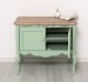 Mobilier de baie cu picioare curbate, doua usi cu blat stejar - Culoare Top_P063 - Culoare Corp_P092 - DUBLU COLOR de la Rustic Butique OUTPS711 - Culoare Top_P063 - Culoare Corp_P092 - DUBLU COLOR