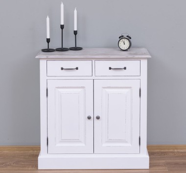 Dulap cu 2 usi si 2 sertare de la Rustic Butique PS432 - Culoare Top_P067 - Culoare Corp_P030++P004A - TRIPLU COLOR