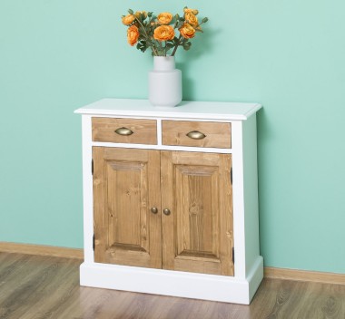 Dulap cu 2 usi si 2 sertare de la Rustic Butique PS432 - Culoare Corp_P004 - Culoare Corp & Sertare_P001 - DUBLU COLOR