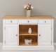 Dulap cu 2 usi, 3 sertare, spatiu deschis, blat stejar de la Rustic Butique PS473 - Culoare Top_P002 - Culoare Ext._P004 / Culoare Int._P002 - DUBLU COLOR