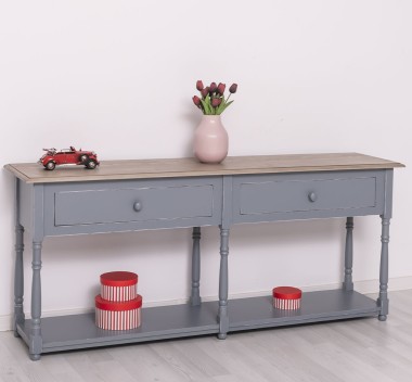 Consola cu 2 sertare de la Rustic Butique PS29 - Culoare Top_P037 - Culoare Corp_P042A - DUBLU COLOR