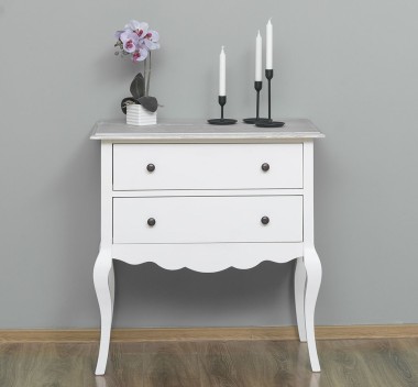Consola cu picioare curbate, 2 sertare de la Rustic Butique PS79 - Culoare Top_P090 - Culoare Corp_P039 - DUBLU COLOR