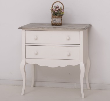 Consola cu picioare curbate, 2 sertare de la Rustic Butique PS79 - Culoare Top_P070 - Culoare Corp_P039A - DUBLU COLOR