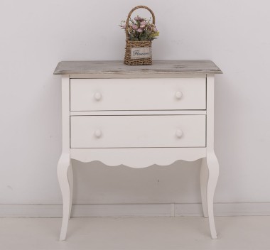 Consola cu picioare curbate, 2 sertare de la Rustic Butique PS79 - Culoare Top_P070 - Culoare Corp_P039A - DUBLU COLOR