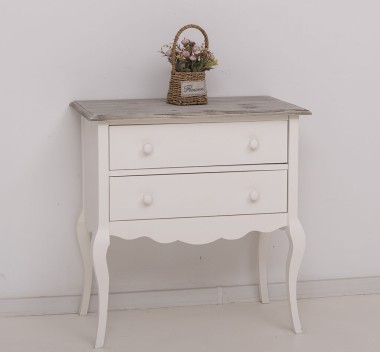 Consola cu picioare curbate, 2 sertare de la Rustic Butique PS79 - Culoare Top_P070 - Culoare Corp_P039A - DUBLU COLOR