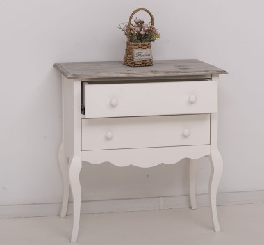 Consola cu picioare curbate, 2 sertare de la Rustic Butique PS79 - Culoare Top_P070 - Culoare Corp_P039A - DUBLU COLOR