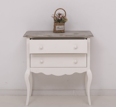 Consola cu picioare curbate, 2 sertare de la Rustic Butique PS79 - Culoare Top_P070 - Culoare Corp_P039A - DUBLU COLOR