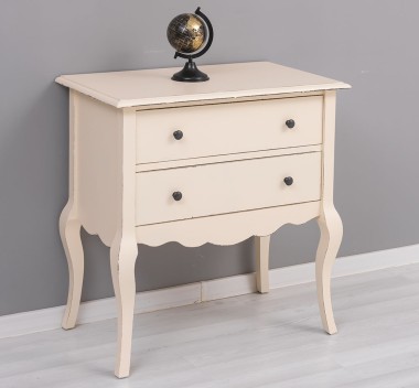 Consola cu picioare curbate, 2 sertare de la Rustic Butique PS79 - Culoare_P028++P025A - 2 STRATURI DE CULORI ANTICHIZAT
