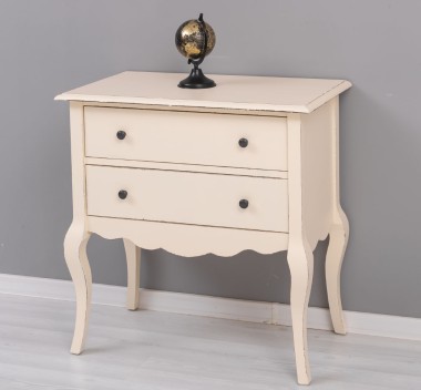 Consola cu picioare curbate, 2 sertare de la Rustic Butique PS79 - Culoare_P028++P025A - 2 STRATURI DE CULORI ANTICHIZAT