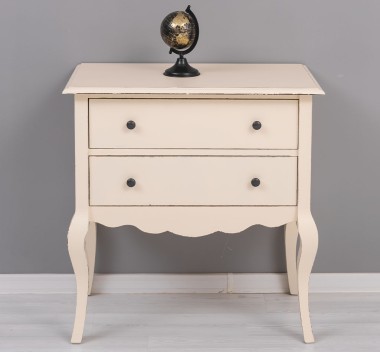 Consola cu picioare curbate, 2 sertare de la Rustic Butique PS79 - Culoare_P028++P025A - 2 STRATURI DE CULORI ANTICHIZAT